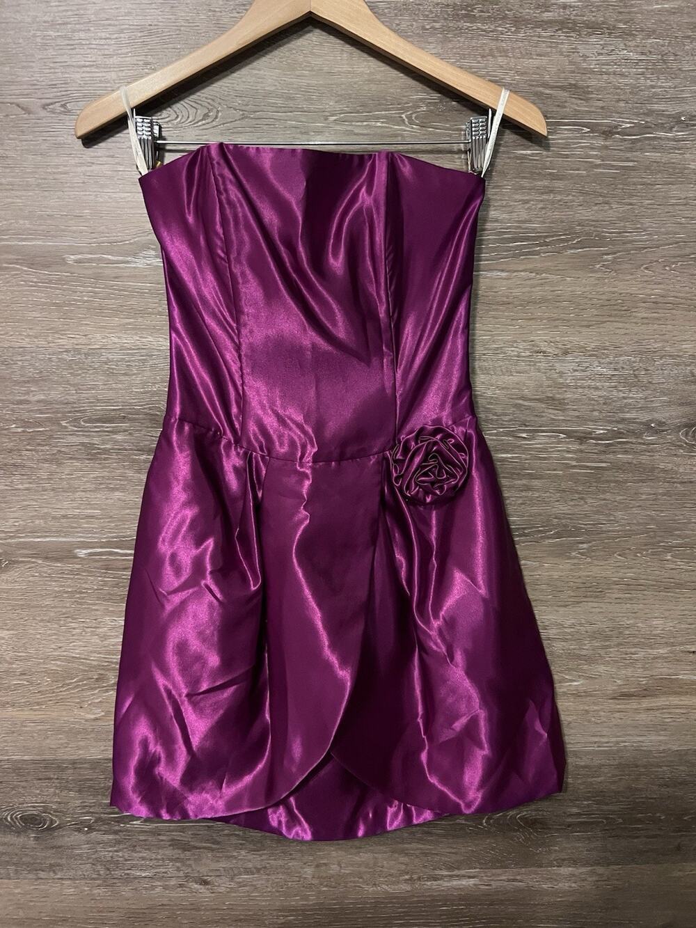 Jessica McClintock for Gunne Sax Dress S Hot Pink Mini Strapless Cocktail Prom